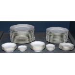 One bin of Haviland porcelain china service, consisting of (12) dinner plates, (12) salad plates, (