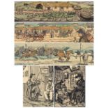 (lot of 6) Jack Butler Yeats (American, 1871-1957), Country Village Scenes with Figures, hand-