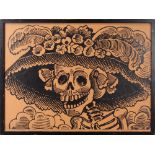 After José Guadalupe Posada (Mexican, 1851–1913), "Catrina Calavera," circa 1906, woodblock print,