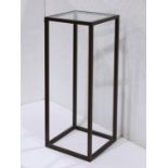 Steel and glass sculpture stand, 30"h x 12"w Provenance: Collection of Peter Selz (Berkeley,