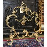 Neo-Classical brass fire screen, rising on a footed base, 33.5"h