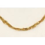 14k yellow gold fancy link necklace The 14k yellow gold five-strand, segmented, fancy link chain,