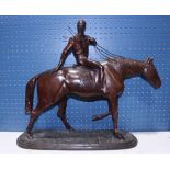 After Isidore Jules Bonheur (French, 1827-1901), "Derby Winner," bronze sculpture, overall: 22.5"h x