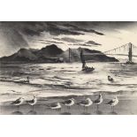 Adolf Arthur Dehn (American, 1895 - 1968), Golden Gate (San Francisco), lithograph, pencil signed