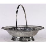 George III sterling silver swing handle basket, London 1781, possibly bears mark of Burrage