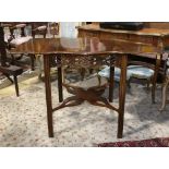 Baker Furniture Charleston Collection Chippendale drop leaf style table, having a pierced worked