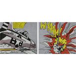 After Roy Lichtenstein (American, 1923–1997), "Whaam!" 1967, offset lithographs in colors on two