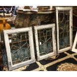 Chinoiserie bombe knee hole vanity desk, the five drawer case rising on cabriole legs, 32.5"h x 45"w