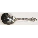 Tiffany and Co. sterling silver cracker server, in the "Strawberry" pattern, 9.5"l; total approx.