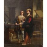 Adolphe Aze (French 1823–1884), Les Artistes, oil on canvas, signed lower right, canvas: 18.5"h x