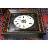 French E. Reynaud wall clock circa 1860, having a marquetry decorated border surrounding the white