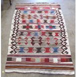 Flatweave rug, 58" x 36"w