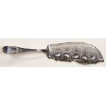 Tiffany and Co. sterling silver fish slicer, having an open work and engraved blade, 12.5"l; total