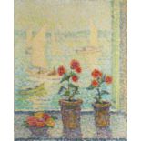 Jeanne Selmersheim-Desgrange (French, 1877-1908), Cote d'Azur, oil on canvas, signed lower left,