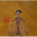 Bui Huu Hung (Vietnamese, b. 1957), "Royal Lady," 2007, lacquer on wood, signed lower right, overall