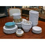 (lot of approx. 75) Associated table articles, including a partial Wedgwood gilt and blue