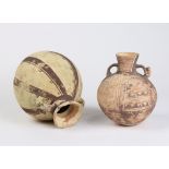 (lot of 2) Chancay Olla group, Central Littoral Peru (1200 - 1450 AD), one with bipartite designs to