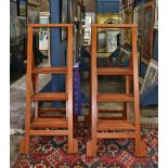 Pair of Italian Mid-Century modern style folding ladders, 44"h