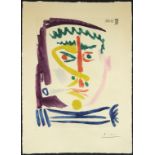 Pablo Picasso (Spanish, 1881-1973), "Fumeur III," 1964, aquatint in colors, pencil signed lower