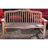 Outdoor teak bench.