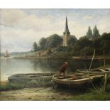 Eugene Jacques Hubert Wolters (Belgian, 1844–1905), "Mariakerke (St. Amand Escuut)," 1888, oil on