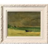 Coastal Scene with Figure and Boat, 1967, oil on canvas, signed indistinctly "Desanders (?)" and