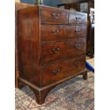 Georgian mahogany chest of drawers 18th century, having a rectangular top, over (5) drawer case
