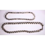 (Lot of 2) Sterling silver and silver necklaces Including 1) necklace, composed of alternating