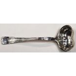 Tiffany and Co. sterling silver ladle, in the "Lap over Edge" pattern, having a heart shaped bowl,
