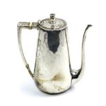 Whiting Mfg. Co. sterling silver hot beverage pot, having a hinged lid over the slightly ovoid body,