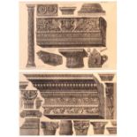 (lot of 2) After Francesco Piranesi (Italian, b. circa 1758–1810), Roman Columns, prints, overall (