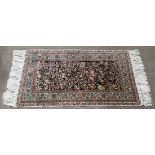 Chinese part silk carpet, 5' x 3'