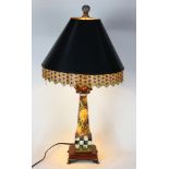 Mackenzie Childs hand painted table lamp