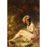 William Etty (British, 1787-1849), Untitled (Woodland Scene with Seated Nude), oil on cradled panel,