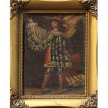 Spanish Colonial School (19th/20th century), Untitled (Angel), oil on canvas, unsigned, overall (