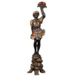 Venetian polychrome decorated Blackamoor, 19th century, the carved male figure in decorated costume,