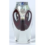 Jon Kuhn (American, b. 1949), "Teo," 1979, glass vase, having a geometric form with cased decoration