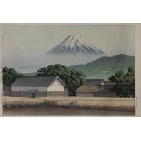 Kawase Hasui (Japanese, 1883-1957), "Tokaido, Hara no Fuji", woodblock print, lower left with the