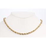 14k yellow gold rope necklace The 14k yellow gold, 5.0 mm, rope link chain, completed by a 14k