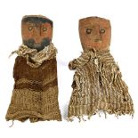 Pair of Chancay Wood and Textile Dolls, Chancay, Central Coastal Peru (1,000 - 1200 A.D), each