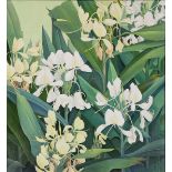 Genevieve Springston Lynch (American, 1891-1960), Hawaii Floral Ecstasy - White Ginger, oil on