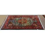 Indo Sarouk carpet, 7'10" x 5'3" (damage)