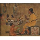 Edwin Willard Deming (American, 1860-1942), Native American Domestic Scene, watercolor, signed lower