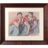 After Francisco Zuniga (Mexican, 1912–1998), "Tehuanas," offset print, overall (with frame): 26.75"h