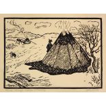 John Andreas Savio (Norwegian, 1902-1938), "Shiega Dalki (Godveir)," woodcut, pencil signed lower