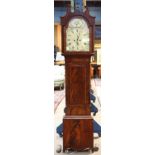 Chippendale mahogany tall case clock, by Geo. Angus, Aberdeen, circa 1782-1830, having a broken