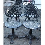 (lot of 4) Painted metal pedestal chairs.