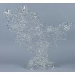 Susan Plum (1944-), "Candelabra", 2003, executed in clear spun glass, the four light fixture