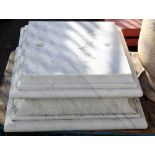 Carrara marble stepped pedestal base, 19th century