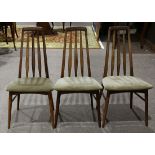 (lot of 3) Danish Modern Niels Koefoed Eva rosewood dining chairs, each having a high contoured back